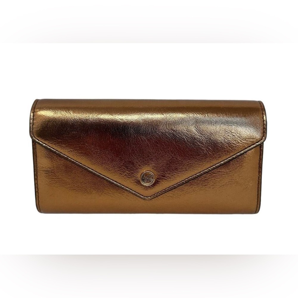 Michael Kors Jet Set Travel Large Envelope Continental Wallet Metallic Mocha
